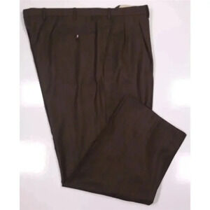 Brioni Brown/Orange/Black Herringbone Pleated Wool Dress Pants Trousers 42x28